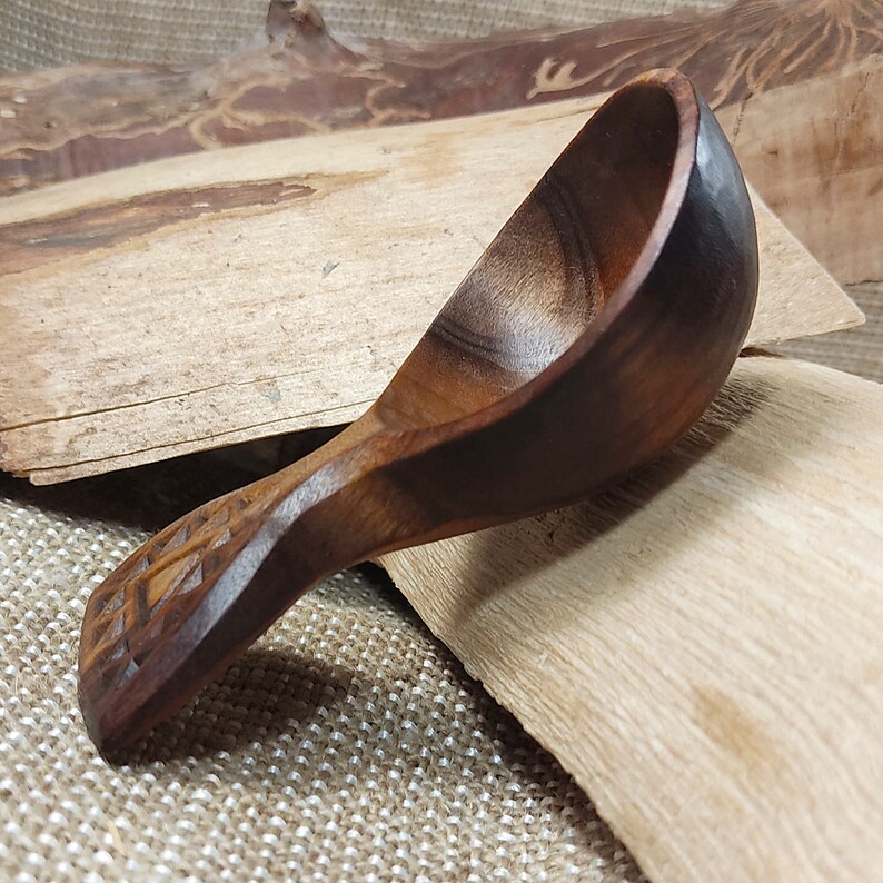 Hand carved coffee scoop wooden tea scoop small measuring Etsy