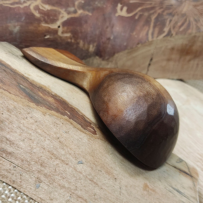 Hand carved coffee scoop wooden tea scoop small measuring Etsy