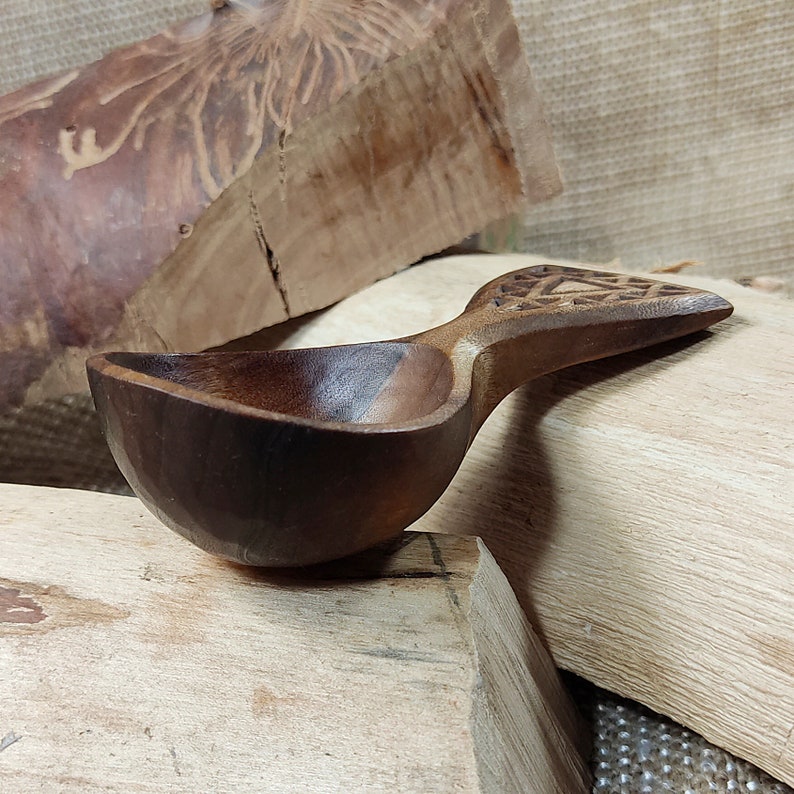 Hand carved coffee scoop wooden tea scoop small measuring Etsy