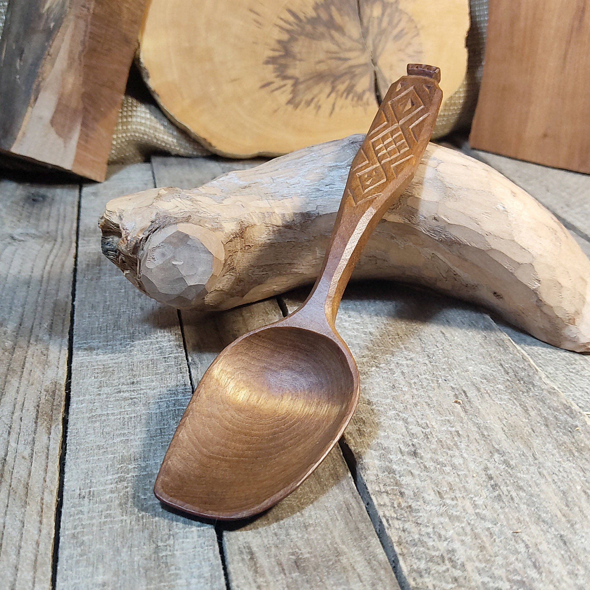 Handmade wooden eating spoon Birch wood handle soup spoon Etsy