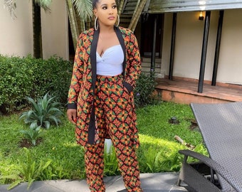 african print pants plus size