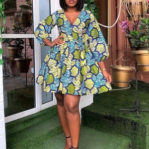 short ankara wrap dress Big sale - OFF 76%