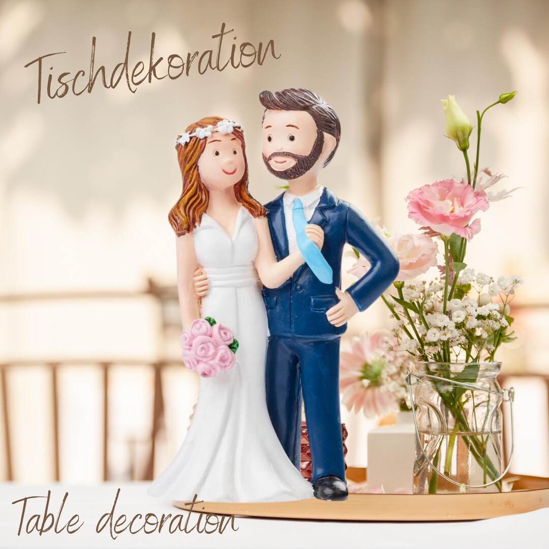 Sweet Western Embrace Bridal Couple Figurine - 6