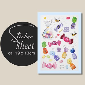 Sticker Sheet - Bonbons 3D | Aufkleber Karneval | journal stickers | calendar planner stickers  | Fasching stickers