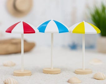 Miniature parasol | Maritime decoration | Mini decorative figure as gnome accessory | Doll's house model making