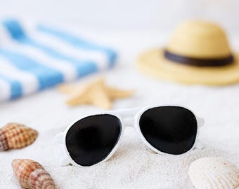Miniature sunglasses white | Maritime decoration | Mini decorative figure glasses as gnome accessories | Doll's house model making