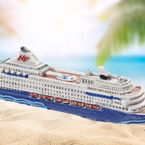 Miniatur Kreuzfahrtschiff | Maritime Dekoration Schiff | Mini Dekofigur Boot als Wichtel Zubehör | Puppenhaus Modellbau