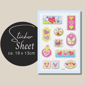 Sticker Sheet - Herzen 3D | Aufkleber Valentinstag | journal stickers | calendar planner stickers  | Liebe Herz stickers