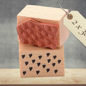 Motivstempel viele kleine Herzen – 2x4 cm – Herzstempel für Karten, Hochzeit, Valentinstag, Scrapbooking & liebevolle DIY-Projekte