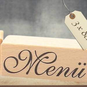 Textstempel „Menü“ – 3x8cm | Spruchstempel für Menükarte, Hochzeiten, Feste, Speisekarte, DIY Basteln, Motivstempel deutsch