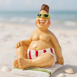 Miniatur Badefigur Mann | Maritime Dekoration Figurine | Mini Dekofigur Bademann als Wichtel Zubehör | Puppenhaus Modellbau