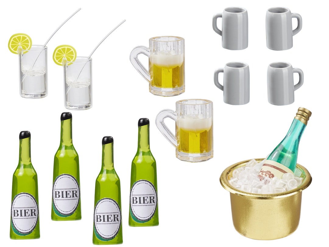 SOIMISS Miniatur Bäckerei Set - Realistische Puppenhaus Lebensmittel Mit Einkaufswagen