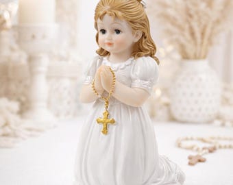 Konfirmation Dekofigur Kommunion | Konfirmationsfigur Mädchen knieend und betend