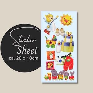 Sticker Sheet - Baby 3D | Aufkleber Taufe Geburt | journal stickers | calendar planner stickers  | Stickerbogen Babyparty