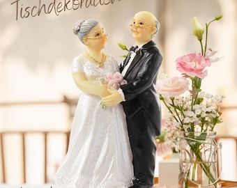 Wedding decoration figurine 7cm | bridal couple older couple / senior anniversary as a gift idea accessory or cake decoration