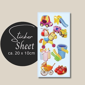 Sticker Sheet - Spielzeug 3D | Aufkleber Kinderspielzeug | journal stickers | calendar planner stickers  | Stickerbogen Baby