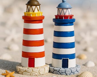 Miniature lighthouse | Maritime decoration | Mini decorative figure as gnome accessory | Doll's house model making