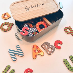 Boîte à lunch enfants | Boîte à lunch boîte à lunch | Boîte à lunch à emporter avec couvercle en bambou | Boîte à lunch avec couvercle en bois | Cadeau enfant pour la rentrée scolaire