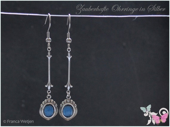 Outstanding Blue Turquoise Silver Plated 8 Grams Earring 1.75 Long Handmade Jewellry Outstanding Blue Turquoise Silver Plated 8 Grams Earring 1.75 Long Handmade Jewellry