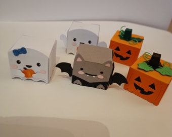 5x kleine Geschenkboxen Helloween / Kirbe im Set