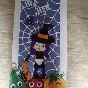 Grußkarte Kleine Hexe / Halloween