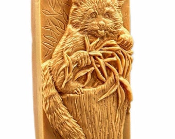 RED PANDA MOLD silicone soap mould  plaster clay wax resin bath bomb sturdy flexible bear