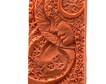 LADY MOON SILICONE mold soap flexible sturdy celestial mould 5oz sky stars goddess