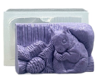 SQUIRELL SILICONE MOLD soap making,  soap bar mold  plaster clay wax resin 5oz