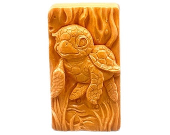 TURTLE SILICONE MOLD for soap making candle wax plaster resin chocolate fondant