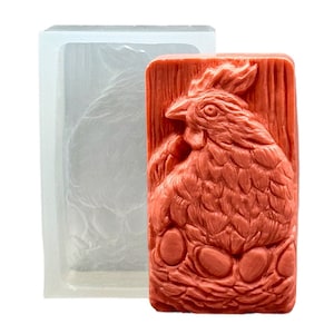 HEN SOAP SILICONE mold  bar mould 5,5oz   resin plaster chocolate wax icing  egg layer