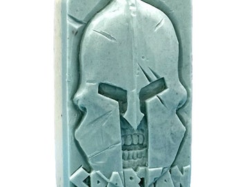 SPARTAN SILICONE MOLD soap plaster clay wax resin  5 oz mould flexible sturdy sparta warrior helmet soldier