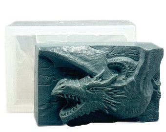 DRAGON SOAP MOLD silicone mould soap bar winter is coming  plaster clay wax resin monster dinosaur