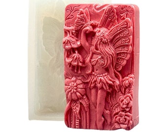 FAIRY SILICONE MOLD soap bar mould 5,5oz   resin plaster chocolate wax candle