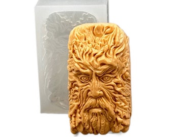 GREEN MAN SILICONE mold soap bar mould 5,5oz   resin plaster chocolate wax icing celtic