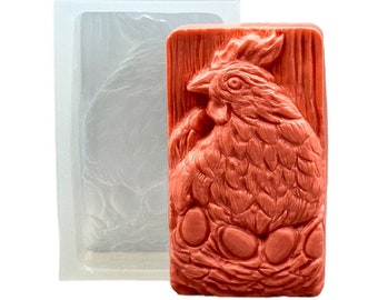 HEN SOAP SILICONE mold  bar mould 5,5oz   resin plaster chocolate wax icing  egg layer