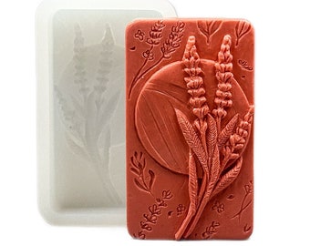 LAVENDER SILICONE MOLD for soap making and other crafts, flexible sturdy easy to use