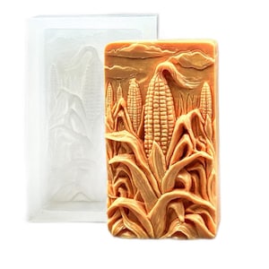 CORN SILICONE MOLD for soap making and other crafts corn field candle wax chocolate resin