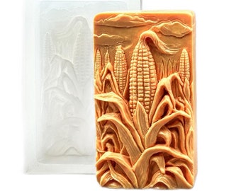 CORN SILICONE MOLD for soap making and other crafts corn field candle wax chocolate resin