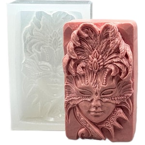 MOLDE DE MÁSCARA VENECIANA silicona jabón yeso arcilla cera resina 5 oz molde flexible resistente TEATRO carnaval