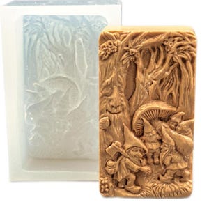 MAGICAL FOREST  MOLD silicone for soap making plaster candle wax resin polymer clay chocolate sturdy flexible detailed