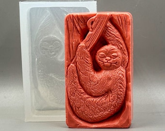 SLOTH SILICONE MOLD soap plaster clay wax resin chocolate candle  animal