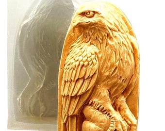 EAGLE SILICONE MOLD for soap resin plaster wax polymer clay fondant chocolate - flexible, sturdy 5oz
