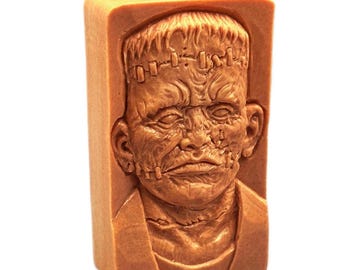 FRANKENSTEIN SILICONE MOLD soap mould  plaster clay wax resin candle halloween detailed mould