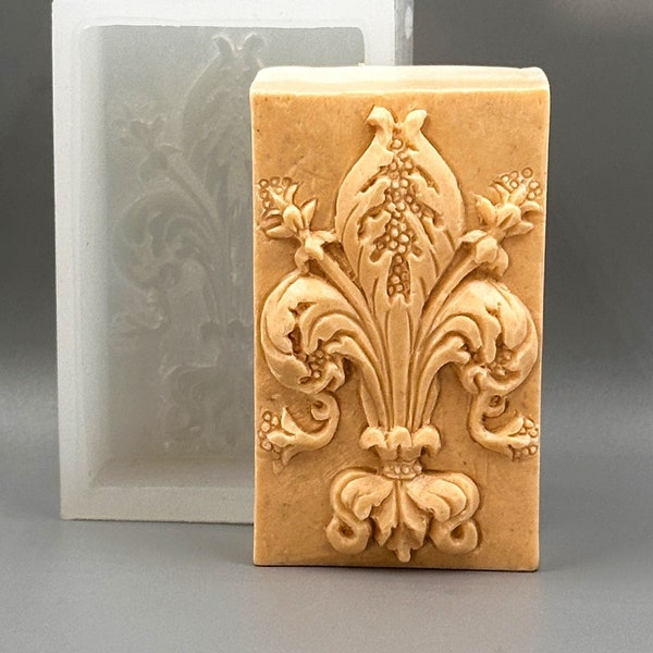 LILY SILICONE MOLD barre de savon moule 5oz résine plâtre chocolat cire glaçage fleur de lis