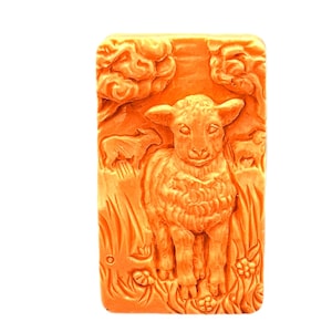 SHEEP SILICONE MOLD  soap bar mould 5,5oz   resin plaster chocolate wax icing sturdy lamb ewe