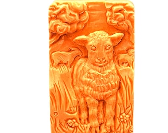 SHEEP SILICONE MOLD  soap bar mould 5,5oz   resin plaster chocolate wax icing sturdy lamb ewe