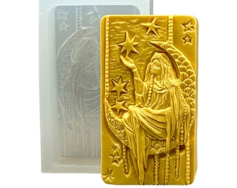 LADY MOON SILICONE mold soap flexible sturdy celestial mould 5oz