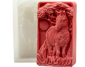 ZEBRA SILICONE MOLD for soap making plaster gypsum resin clay chocolate candle and other crafts hard duty flexible livestock