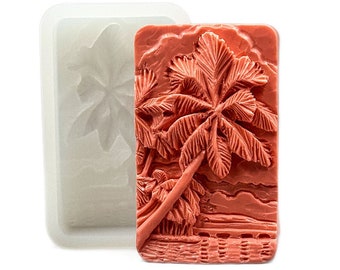PALM SILICONE MOLD soap flexible sturdy mould 5oz shore coast africa