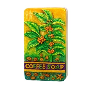 KAFFEE SILIKONENFORM für die Seifenherstellung Harz Gips Schokolade Wachs Kerze robust flexibel Koffein